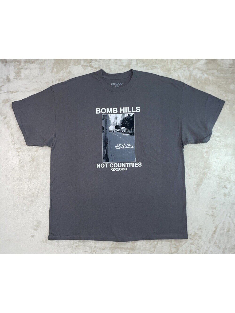 GX1000 Bomb Hills Not Countries T-Shirt Military Gray Mens Size 2XL - SLD
